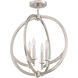 Orion 4 Light 18 inch Brushed Nickel Semi-Flush Mount Ceiling Light