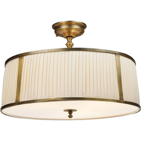 Carisa 4 Light 20 inch Vintage Brass Semi Flush Mount Ceiling Light
