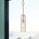 Wexford 1 Light 4 inch Brushed Brass Mini Pendant Ceiling Light in Incandescent, Clear Basket Weave Glass