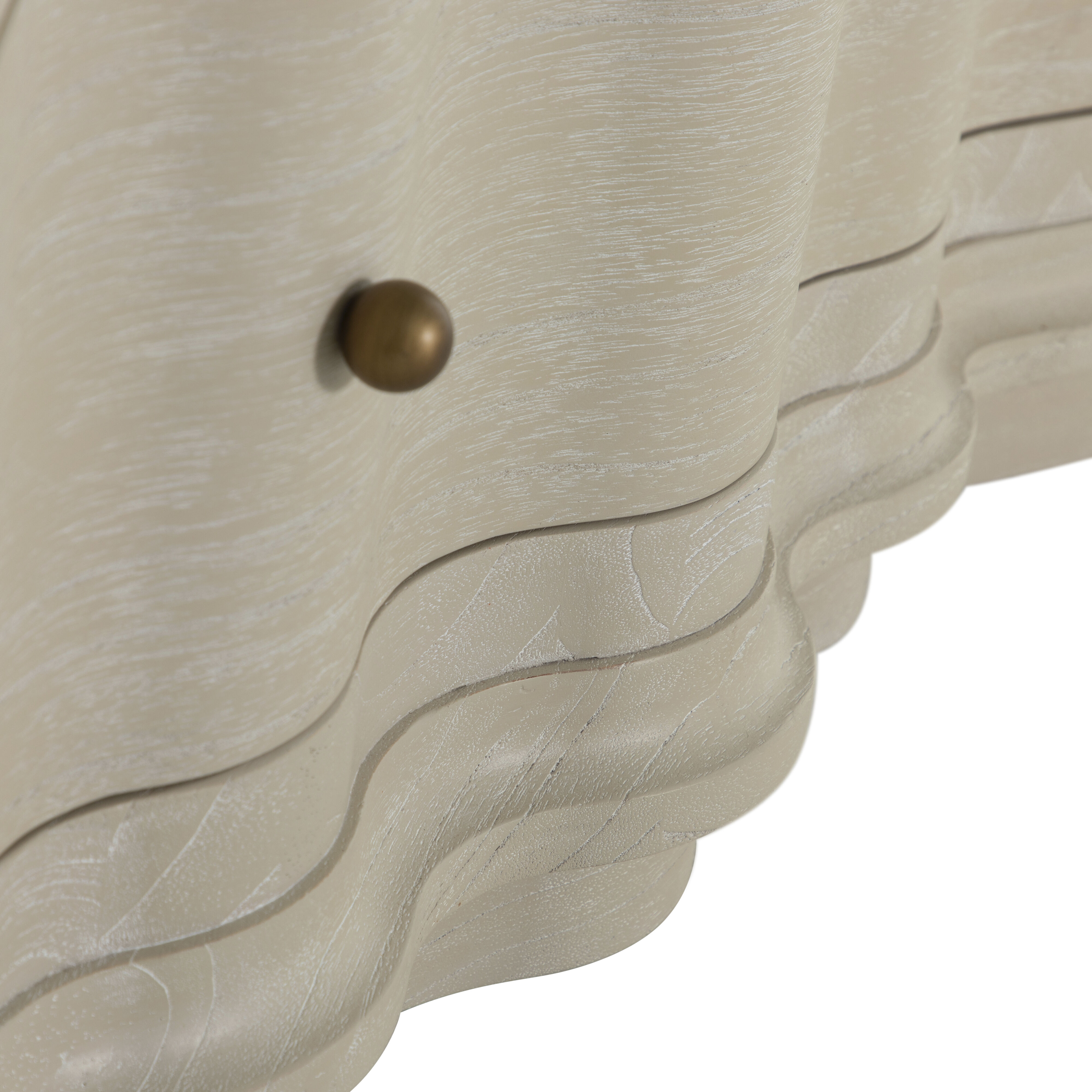 Meredith Textured Cerused White / Stained Brass Chest