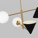 AERIN Cosmo 4 Light 36 inch Midnight Black and Burnished Brass Chandelier Ceiling Light in Midnight Black / Burnished Brass