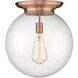 Beacon 1 Light 15.75 inch Antique Copper Flush Mount Ceiling Light