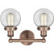 Beacon 2 Light 15.5 inch Antique Copper Bath Vanity Light Wall Light in Clear