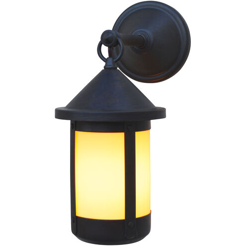 Berkeley 1 Light 12.5 inch Satin Black Outdoor Wall Mount in Cream