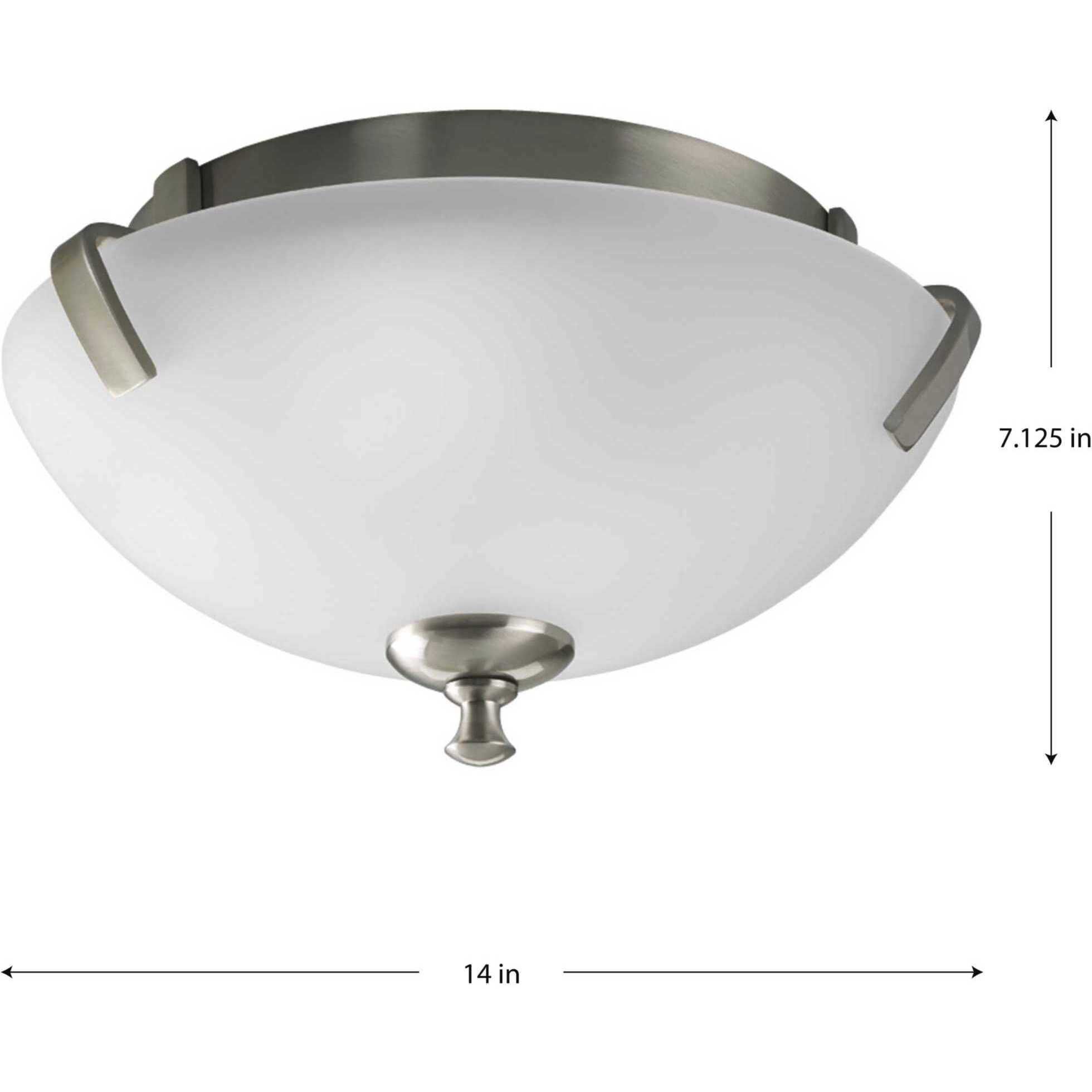 Wisten 2 Light 14 inch Brushed Nickel Flush Mount Ceiling Light in Bulbs Not Included, Standard