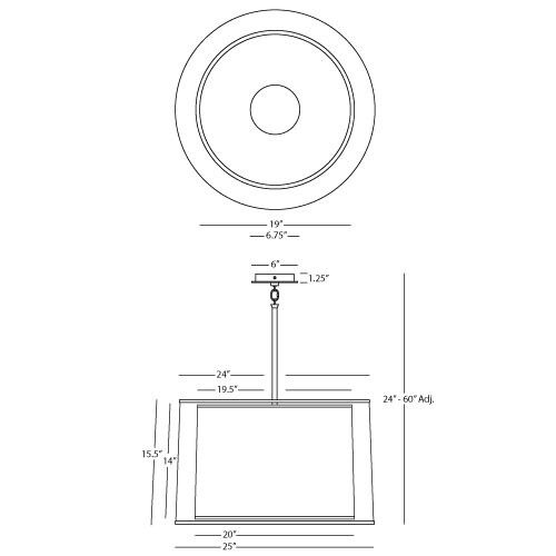 Saturnia 3 Light 25 inch Stainless Steel Pendant Ceiling Light