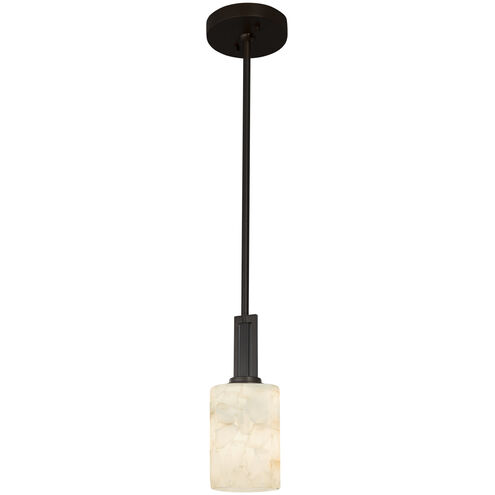 Alabaster Rocks 1 Light 4 inch Polished Chrome Pendant Ceiling Light in Square with Flat Rim, Incandescent