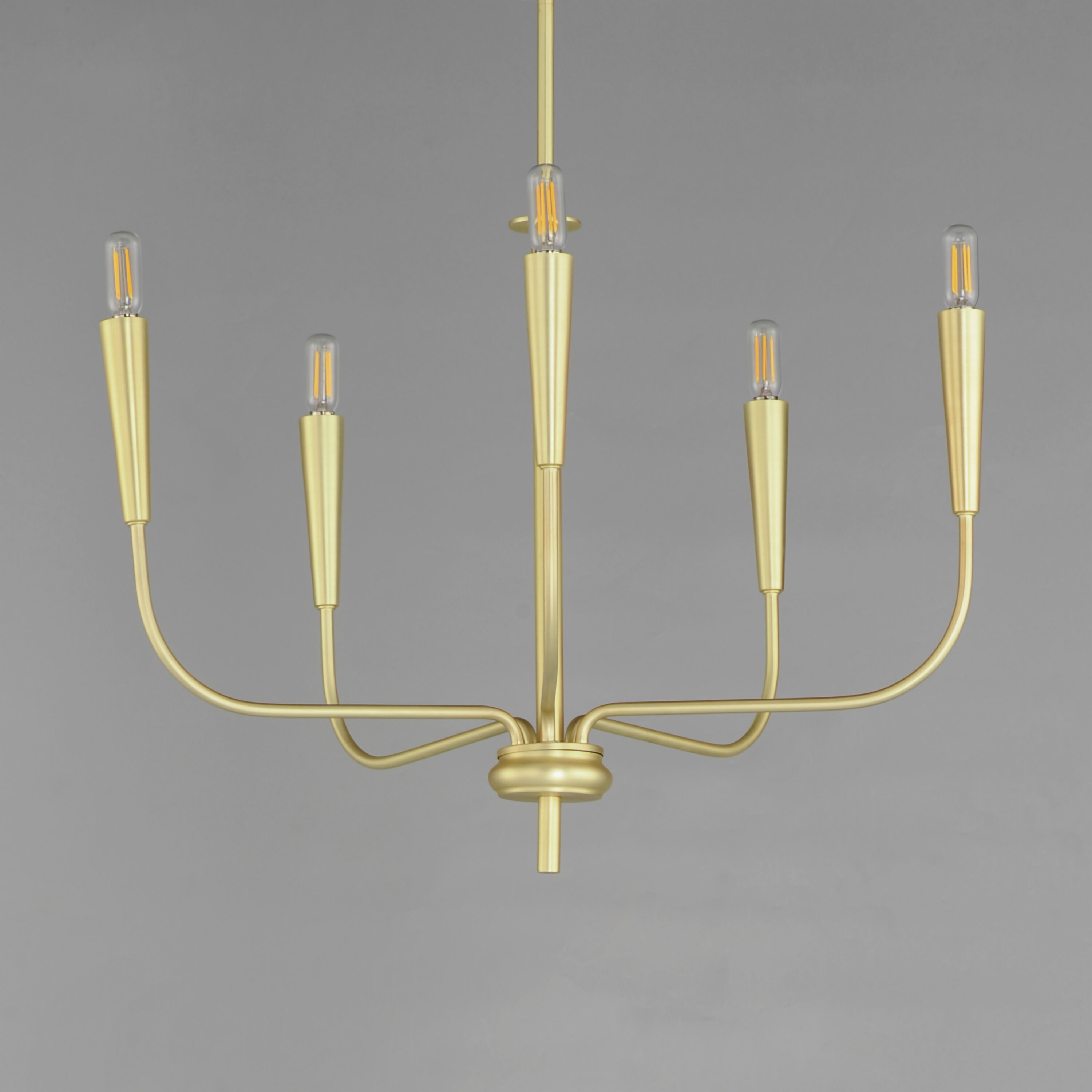 Vela 5 Light 24 inch Satin Brass Single-Tier Chandelier Ceiling Light