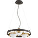 Nimbus 3 Light 18 inch Noir with Aged Brass Chandelier Ceiling Light