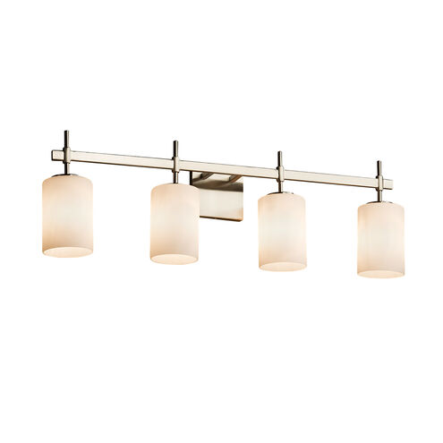 Fusion LED 31 inch Brushed Nickel Bath Bar Wall Light in 2800 Lm LED, Oval, Frosted Crackle Fusion