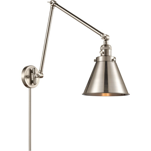 Appalachian 30 inch 60.00 watt Satin Nickel Swing Arm Wall Light, Franklin Restoration