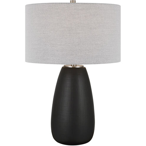 Twilight 27 inch 150.00 watt Satin Black Glaze and Brushed Nickel Table Lamp Portable Light