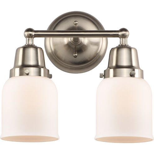 Aditi Small Bell 2 Light 13 inch Brushed Satin Nickel Bath Vanity Light Wall Light, Aditi