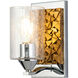 Bocage 1 Light 5 inch PC Bath Light Wall Light in Polished Chrome with Gold