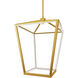 Cage LED 17 inch Aged Brass Chandelier Ceiling Light