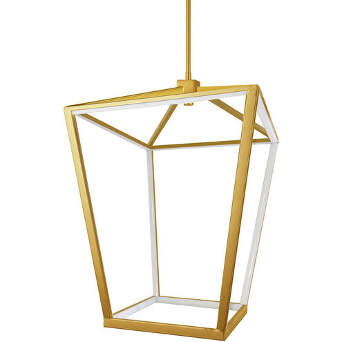 Cage LED 17 inch Aged Brass Chandelier Ceiling Light