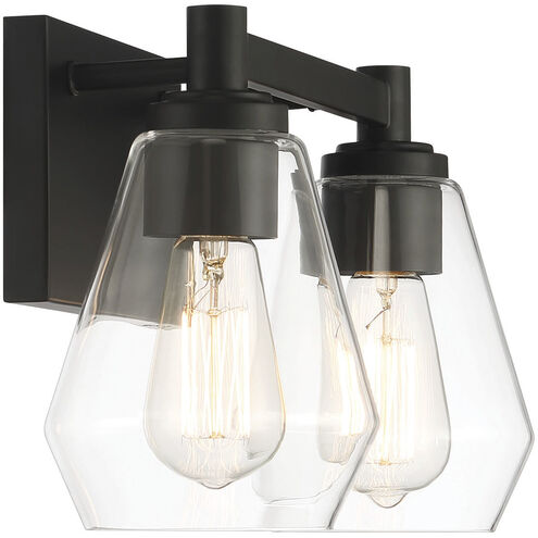 Clarity 2 Light 16 inch Coal Bath Vanity Wall Light