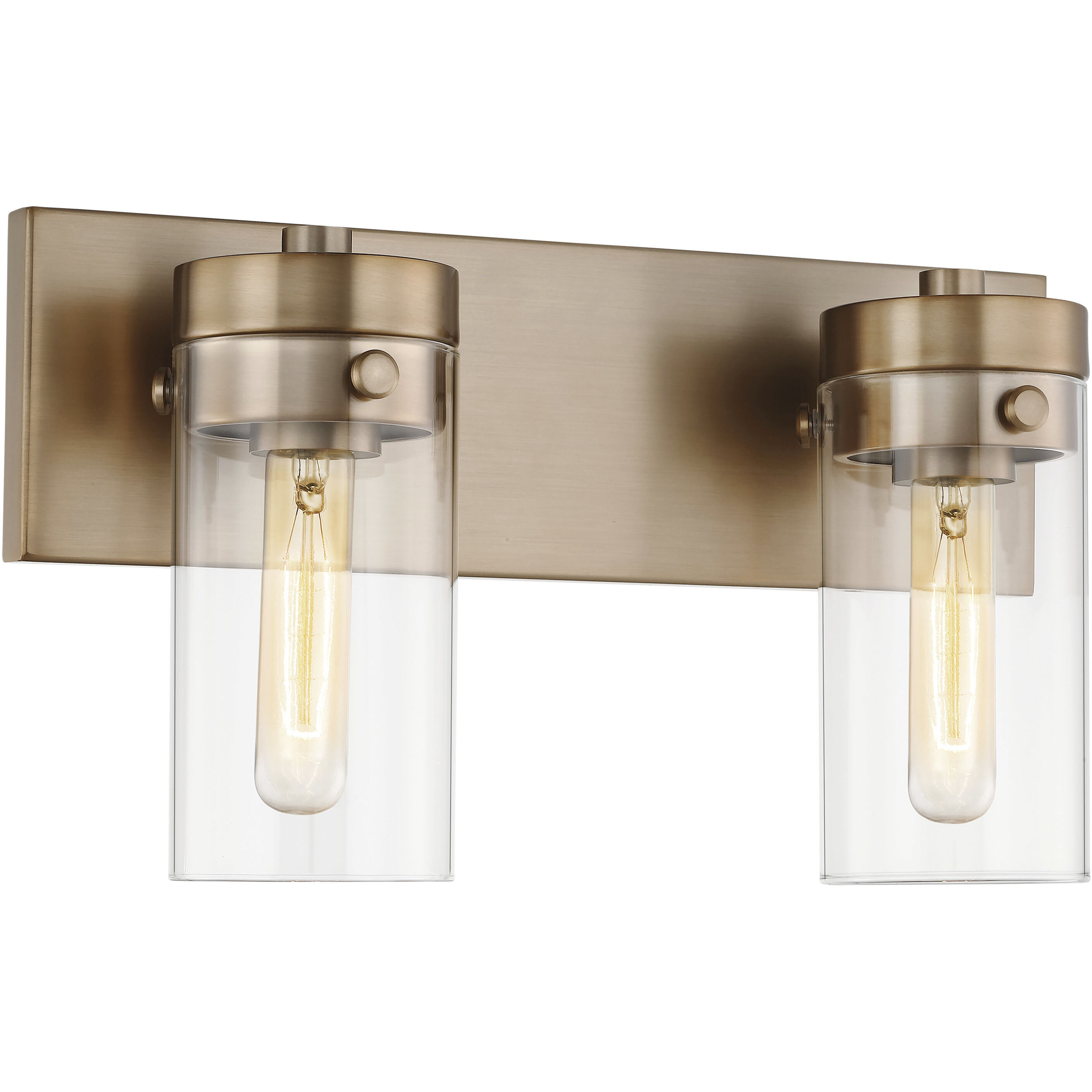 Intersection 2 Light 15 inch Burnished Brass Bathroom Vanity Lights Wall Light