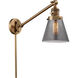 Small Cone 21 inch 60.00 watt Brushed Brass Swing Arm Wall Light, Franklin Restoration