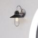 Galena LED 9.5 inch Matte Black and Satin Nickel Bathroom Light Wall Light in 1