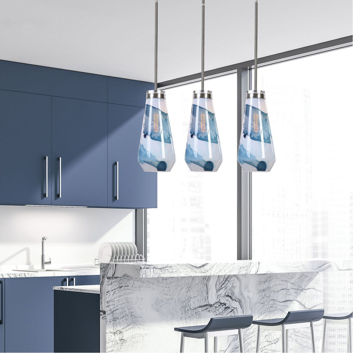 Windswept 1 Light 8 inch Brushed Nickel Mini Pendant Ceiling Light