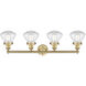 Olean 4 Light 33.5 inch Brushed Brass Bath Vanity Light Wall Light in Clear