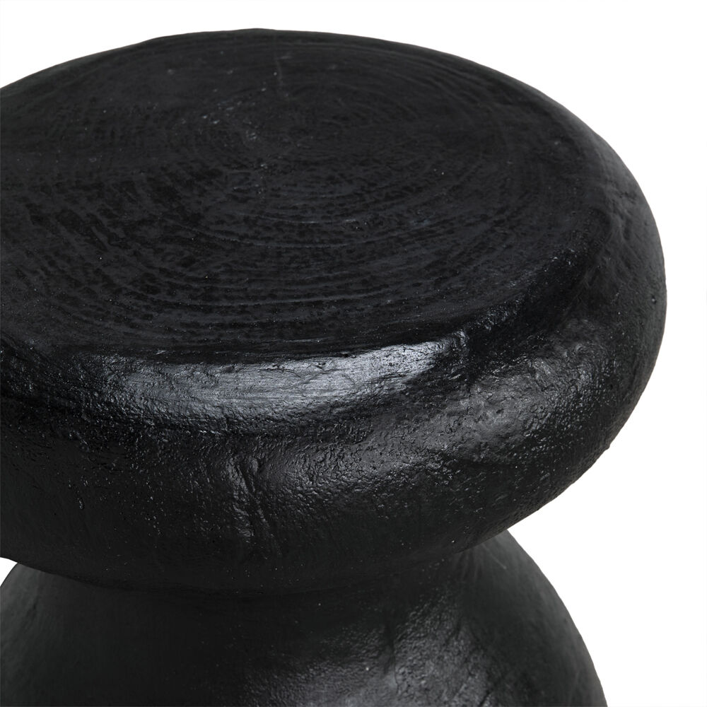 Samson 24 inch Black Burnt Fiber Cement Stool/Side Table