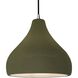 Radiance 1 Light 13.5 inch Matte Green and Brushed Nickel Pendant Ceiling Light