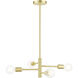 Bannister 4 Light 18 inch Satin Brass Chandelier Ceiling Light