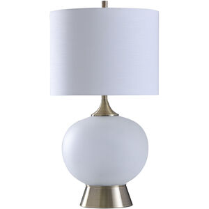 Gemma 33 inch 150.00 watt Milk White Opaque Glass Base Table Lamp Portable Light