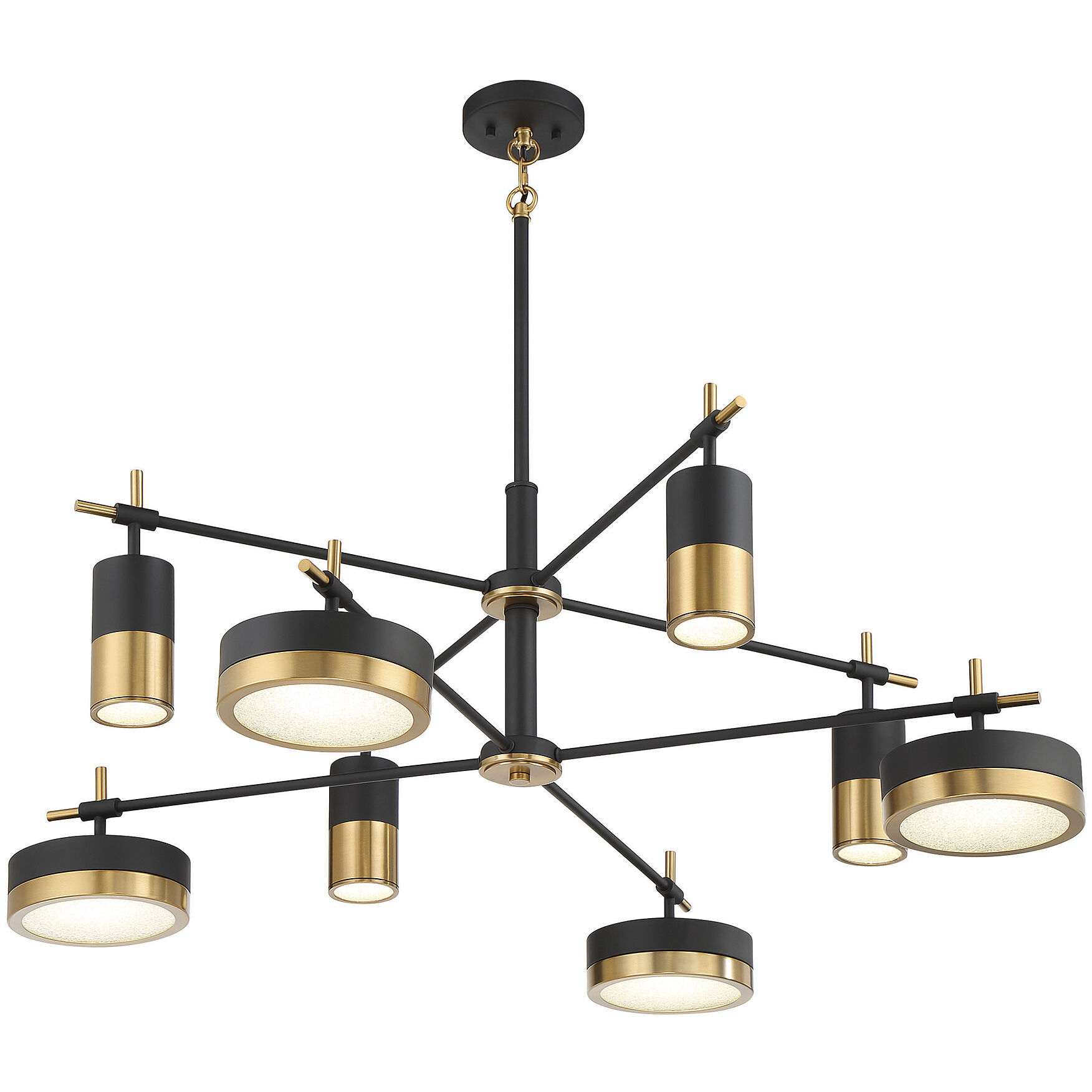 Ashor LED 42 inch Black with Warm Brass Accents Chandelier Ceiling Light