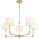 Hightower 5 Light 35.25 inch Clear and Aged Brass Chandelier Ceiling Light