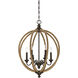 Findlay 6 Light 22 inch Artisan Rust Pendant Ceiling Light