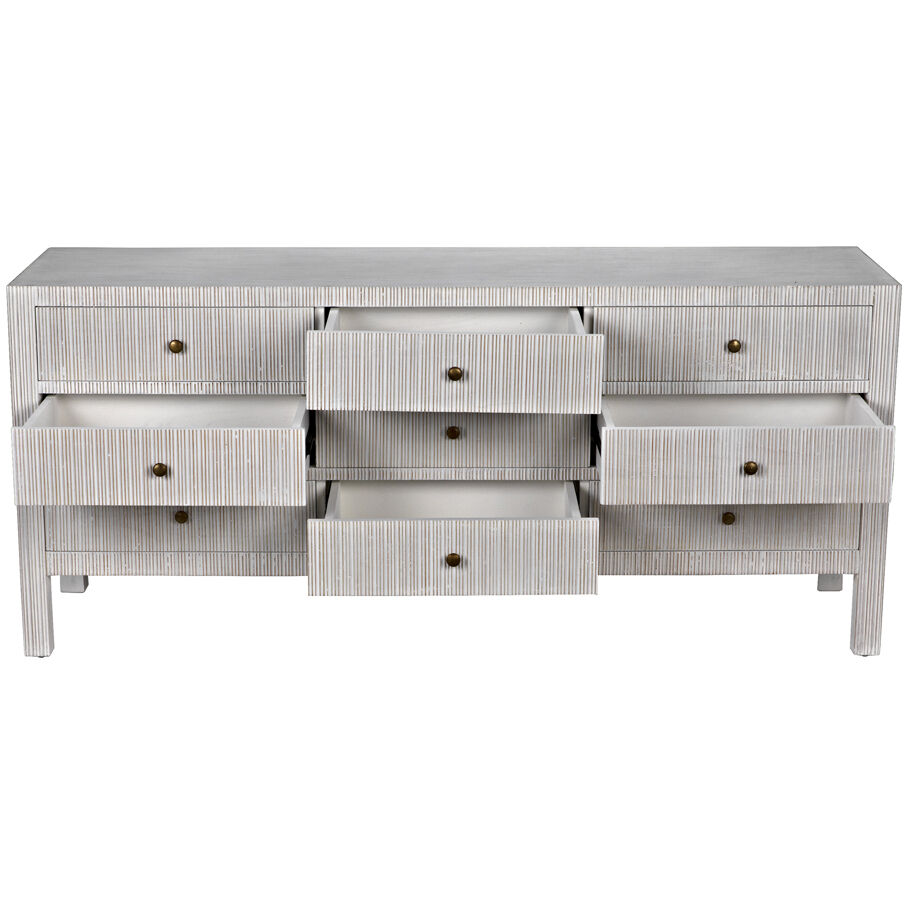 Conrad White Wash Dresser, 9 Drawer