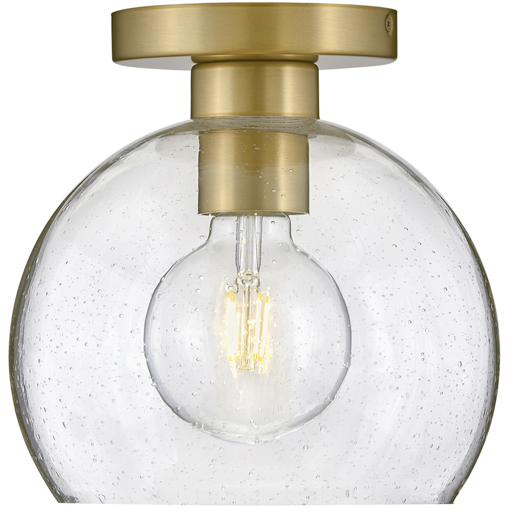 Rumi LED 9 inch Lacquered Brass Foyer Light Ceiling Light, Flush Mount