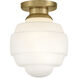 Penny 1 Light 12 inch Lacquered Brass Flush Mount Ceiling Light, Small