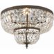 Waltham 4 Light 18 inch English Bronze Flush Ceiling Light in Clear Hand Cut