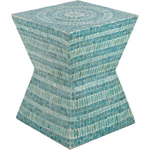 Square Pedestal 18 inch Turquoise Stool, Square