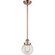 Ballston Beacon 1 Light 6 inch Antique Copper Pendant Ceiling Light in Clear Glass