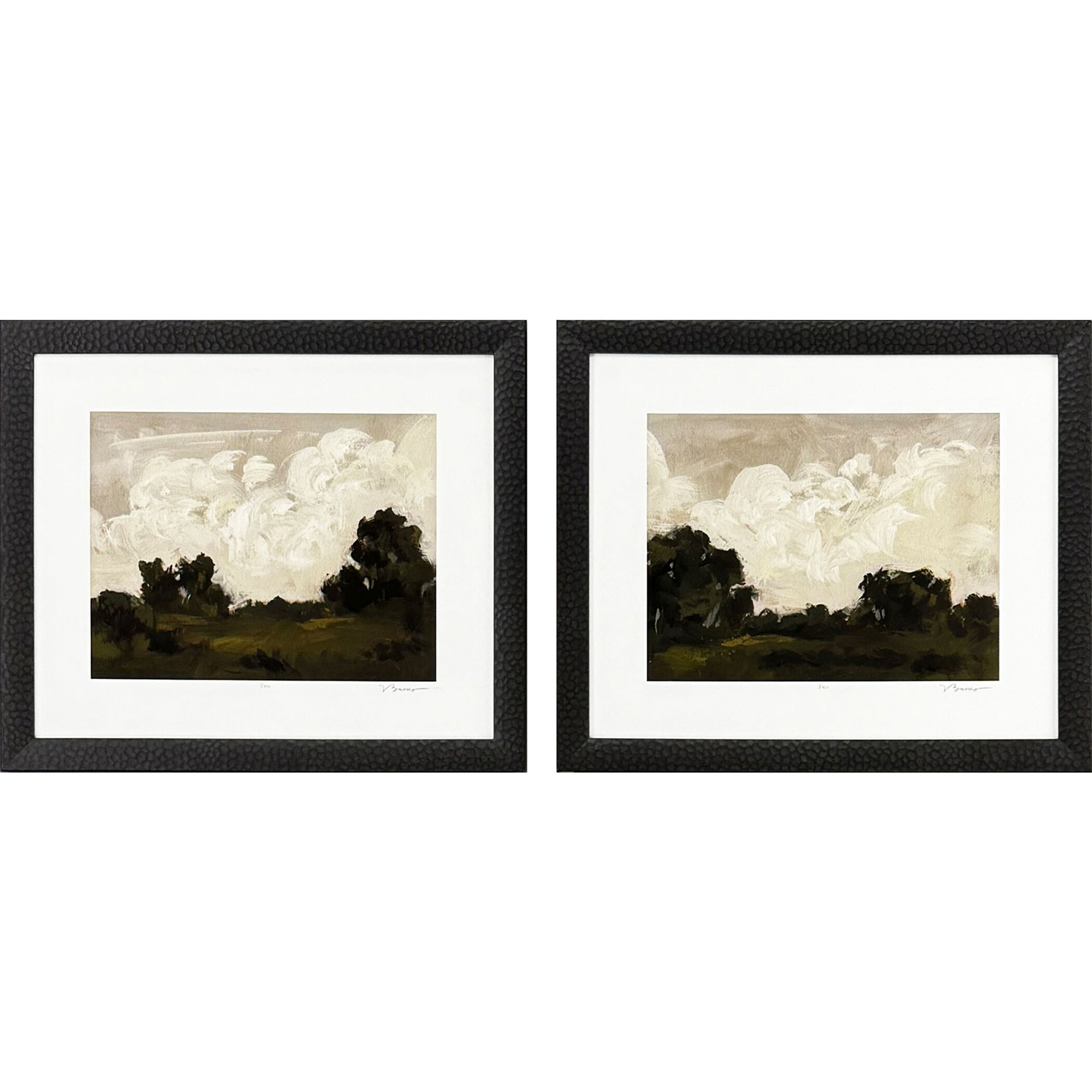 Inspired Landscape Green and Beige Framed Art