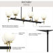 Rigsby 6 Light 43.75 inch Matte Black and Brushed Gold Linear Chandelier Ceiling Light