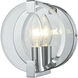 Clasped Glass 1 Light 6 inch Polished Chrome Vanity Light Wall Light