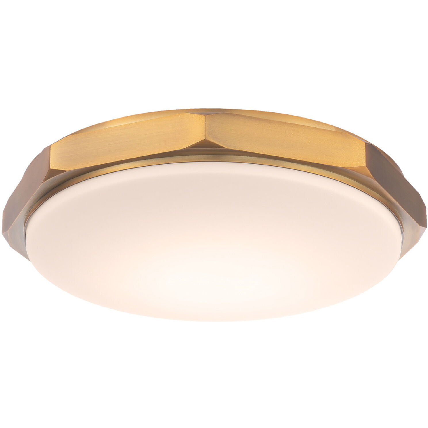 Grommet 1 Light 16 inch Aged Brass Flush Mount Ceiling Light in 3000K, 16in.