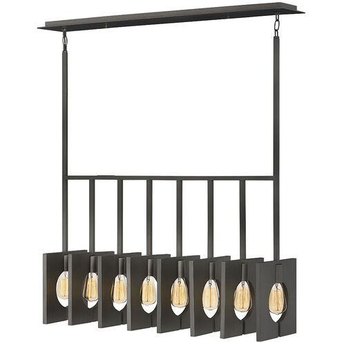 Lisa McDennon Ludlow 8 Light 37.25 inch Brushed Graphite Indoor Linear Chandelier Ceiling Light