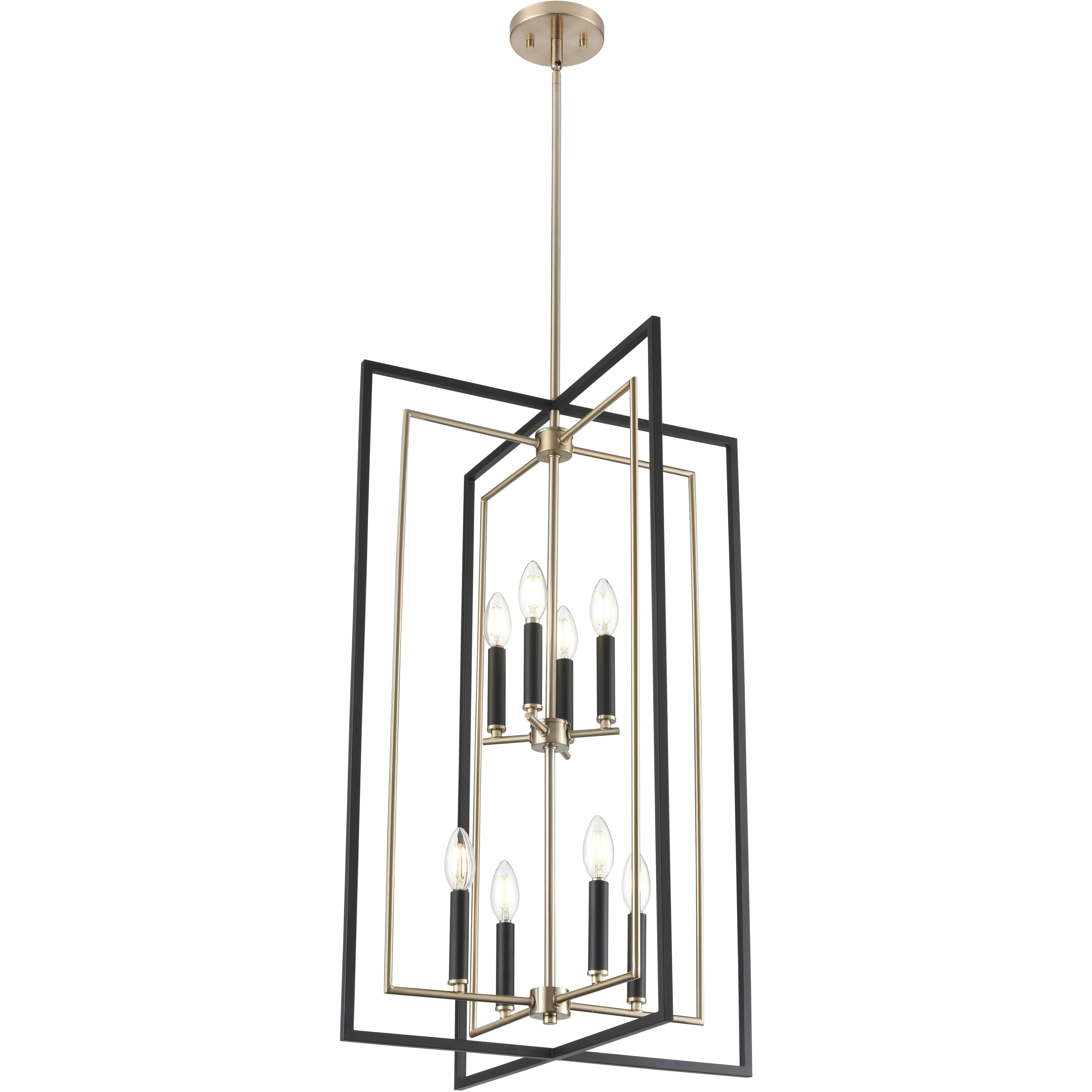 Noelle 8 Light 20 inch Matte Black/Modern Gold Pendant Ceiling Light