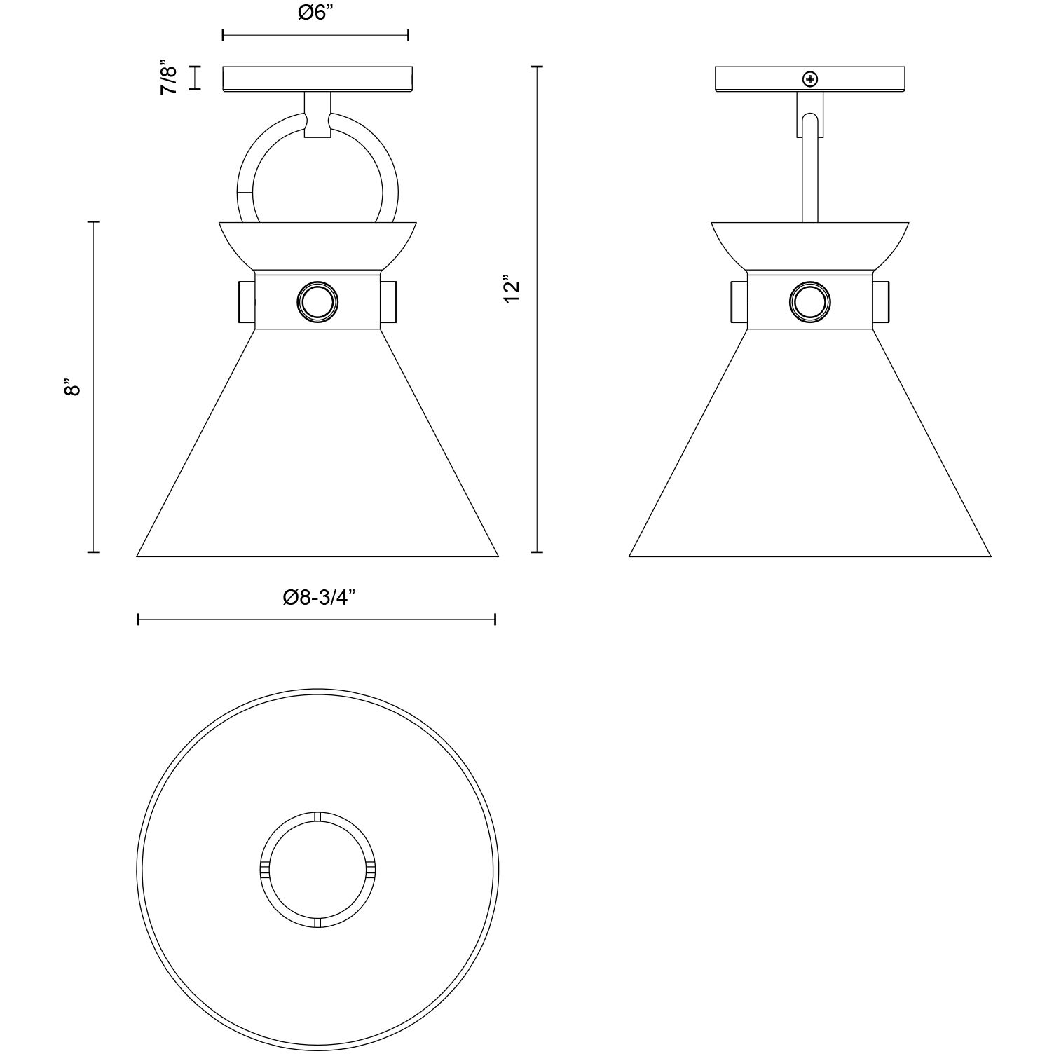 Alora Mood Emerson 1 Light 8.75 inch Aged Gold Semi-Flush Mount Ceiling Light in Glossy Opal Glass