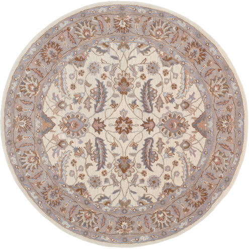 Caesar 72 inch Neutral and Purple Area Rug, Wool