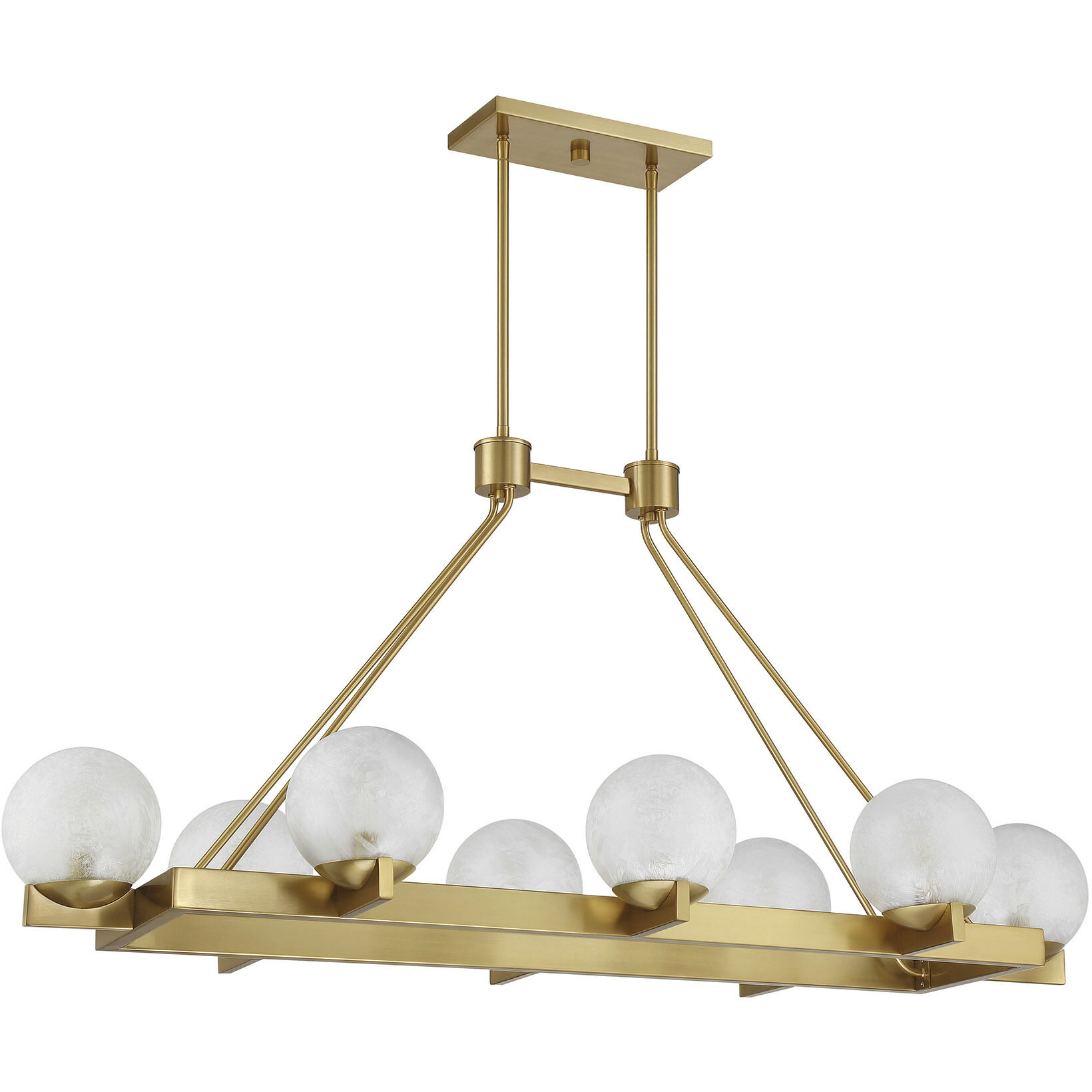 Darien Linear Chandelier Ceiling Light in Warm Brass