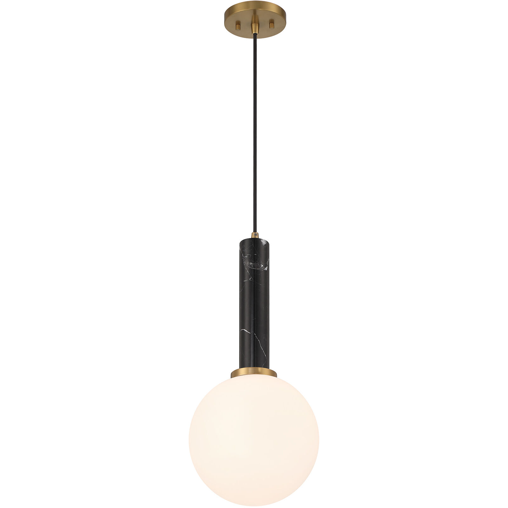 Callaway 1 Light 10 inch Black Marble with Warm Brass Pendant Ceiling Light