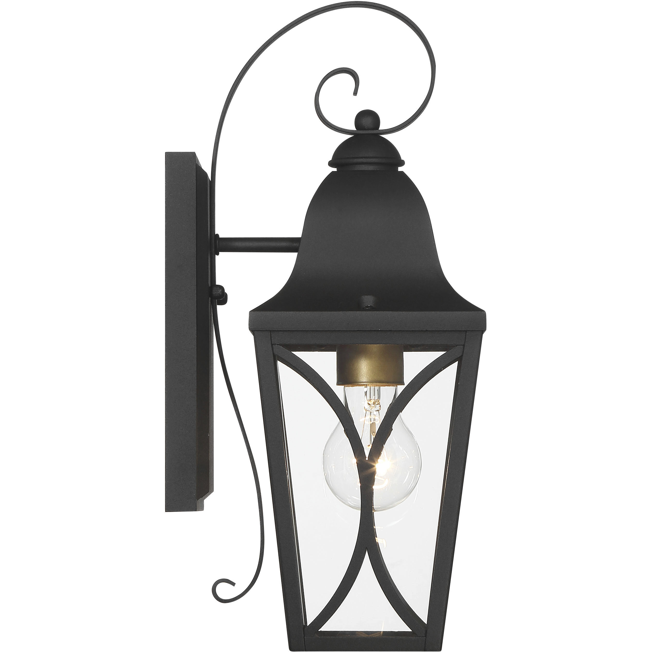 Cardigan Outdoor Wall Mount in Sand Coal and Olden Brass, Great Outdoors